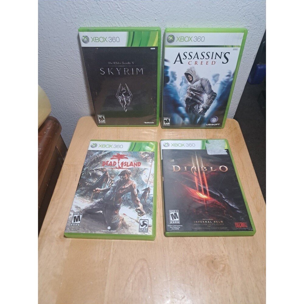 4 Xbox 360 Game Dead Island, Diablo III , Skyrim V, Assassin's Creed